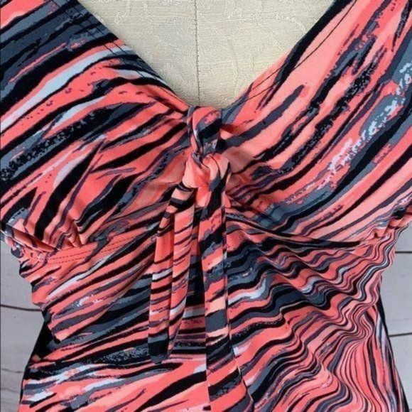 Attraco Knotted Front Salmon Coral Tankini Swimsuit Size Medium - Picture 6 of 8